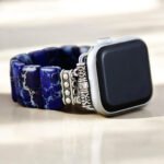 Dark Navy Tibetan Jasper Stretch Apple Watch Strap